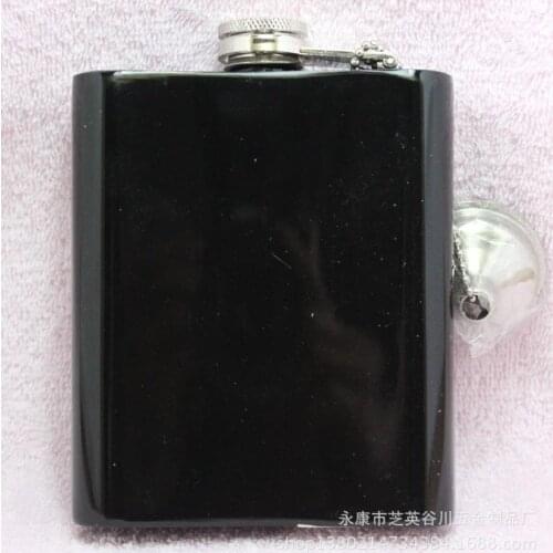 100pcs/lot Your named Personalized hip flask BLACK 7oz - Special gift for man
