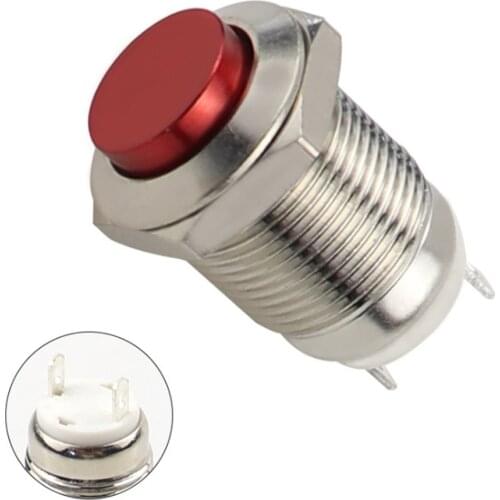 12mm Waterproof Momentary High Round Metal Push Button Switch Car Start Horn Speaker Bell Automatic Reset Swith