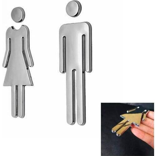 12CM Adhesive Plaque MEN & WOMEN Set Toilet Loo Bathroom Restroom WC Door Sign