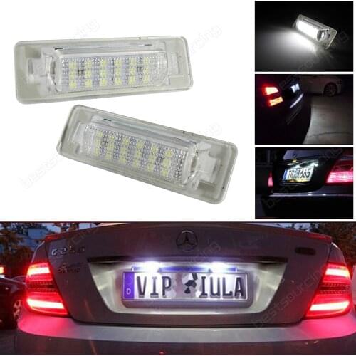 ANGRONG 2x LED License Number Plate Light Lamp Bulb For Mercedes Benz W210 W202 No Error