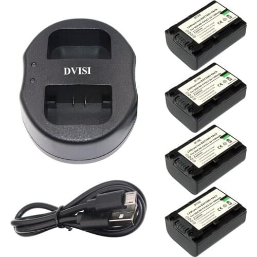 4Pcs NP-FV50 NP FV50 Rechargeable Camera Battery+USB Dual Charger for Sony NP-FV30 HDR-CX150E HDR-CX170 NP-FV70 NP-FV100 NP-FH50
