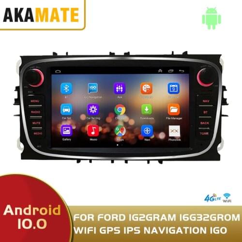Android 7inch Car Stereo Multimedia Video Player IGO GPS Navigation WIFI IPS Mirrorlink Bluetooth FM For Ford 2din Car Radio
