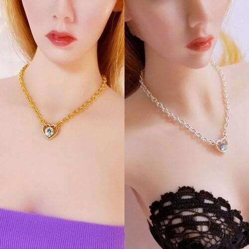 Gold Silver 1/6 Scale Military Figure Love Diamond Necklace Jewelry for 12 inch Action Figure Accessories Toy