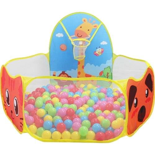 1.2M Baby Playpen Playground Bebe Ball Pit Balls Dry Pool with Basketball Hoop Children’s Tent Park Portable Kids Balloons Toys