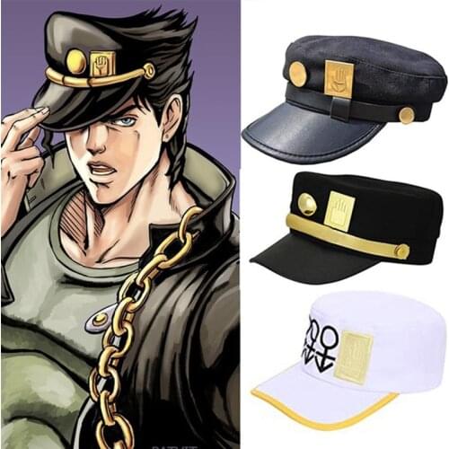 Anime Jojo Bizarre Adventure Cosplay Hat Shotaro Metal Badge Sunshade Hat Anime Periphery