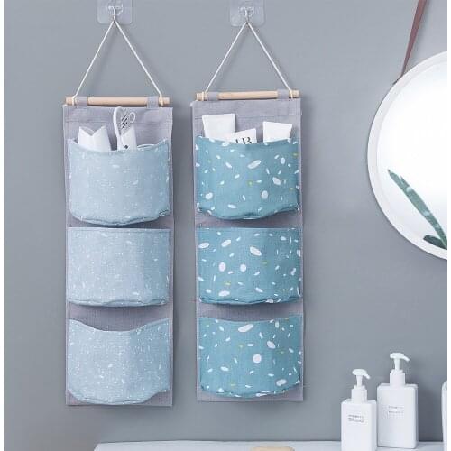 Cotton Wall Hanging Organizer Pockets Bedside Storage Organizer Room Wall Door Phone Book Magazine Sundries Storage Bag Holder