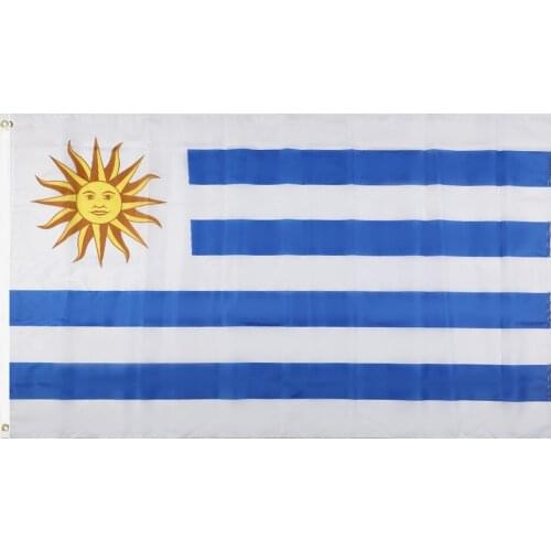 JiaHao 100% Polyester High Quality Wholesale Stock 3x5ft Uruguay Flag