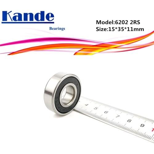 Kande 6202RS 4PCS ABEC-5 6202 2RS Single Row Deep Groove Ball Bearing 15x35x11 mm 6202RZ Suitable for Agricultural Machines