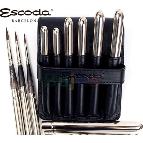ESCODA Round Tip Watercolor Brush, Travel Brush Set,Synthetic Sable, 1548 Series Brush,Acrylic Short Handle Round Paint Brush