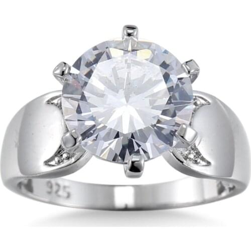 Big Promotion Solid sterling silver Ring 2 Carat CZ Diamant Engagement Ring Real S925 Rings For Lovers' Gift