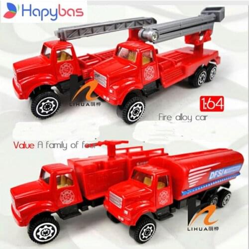 4 pcs/set Car Model Kit glide ratio model alloy car toy fire engine 1:64 Fire combination Alloy toy set kids gift