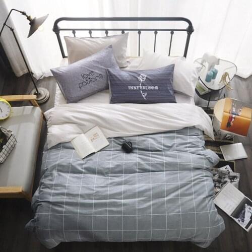 Bedding Set Nordic simple cotton four-piece set of 1.5m/1.8 meters bedding cotton sheet kit