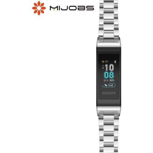 Mijobs for Huawei Band 3 Bracelet for Huawei Band 3 pro Strap Metal Watchband Stainless Steel Smart Accessories