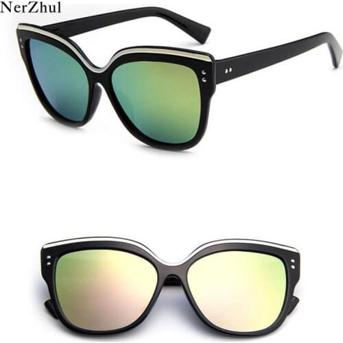 Fashion Black Cat Eye Sunglasses Shades Uv400 Retro Pink Silver Ladies Mirrored Glasses Trending Products Womens Sunglasses