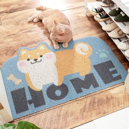 Cartoon Sand-scraping Dust-removing Door-to-door Mats Household Wear-resistant Rubbing Porch Door Silk Ring Non-slip Foot Mats