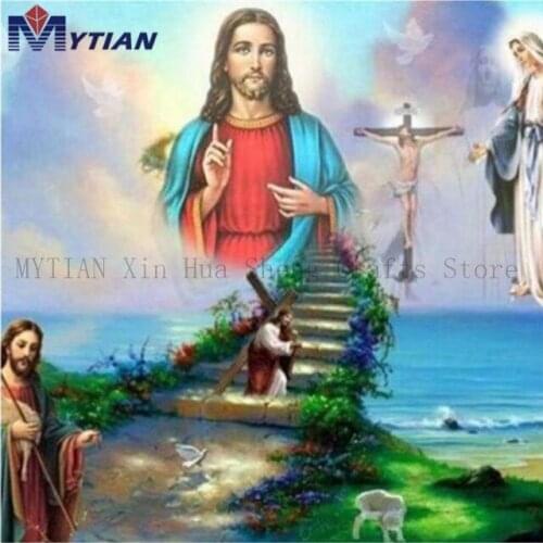 MYTIAN 5D DIY Diamond Embroidery Jesus Gods Religion DIY Crystal Diamond Painting Full Drill Cross Stitch Kits Home Decor Gift