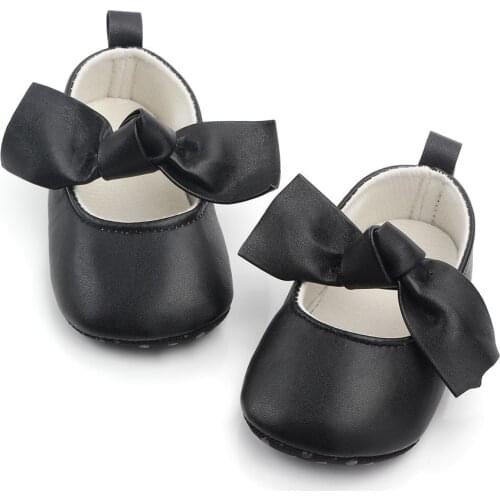 Baby Girl Princess Shoes Toddler Non-slip Flat Soft-sole Rubber Crib Lovely Butterfly-knot Infant First Walkers 0-18m