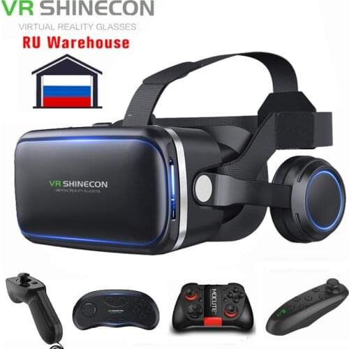 Shinecon 6.0 3D VR Glasses Virtual Reality Casque 3 D Goggles Headset Helmet Box With Gamepad For iPhone Android Controller