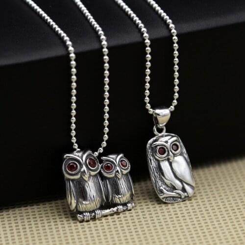 Wholesale S925 Sterling Silver Jewelry Fashion Korean Creative Owl Ladies Small Tag Personalized Eagle Pendant