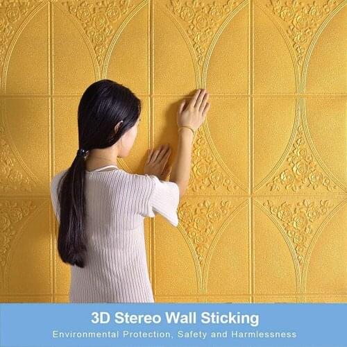PE Foam 3D Wall Stickers Home Decor Wallpaper DIY Wall Decor Brick Living Room Kids Bedroom Decorative Sticker 70*70CM