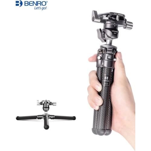 Benro SC05K Tripod Mini Portable Desktop Carbon Fiber Camera Stands With FS20 Head For Live Show Vlog Max Loading 3kg