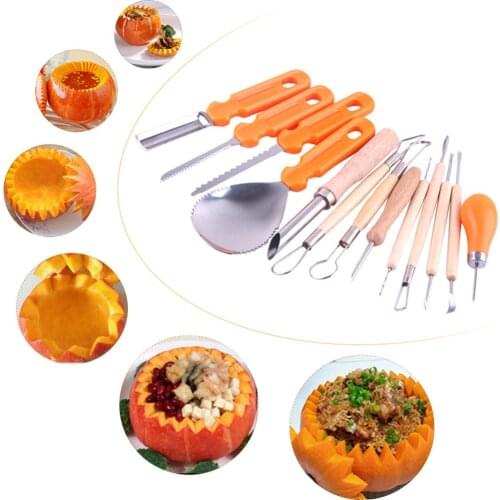 Halloween Thanksgiving Pumpkin Carving Cutter Stainless Steel Pumpkin Carving Cutter Kitchen Carving Toolkit
