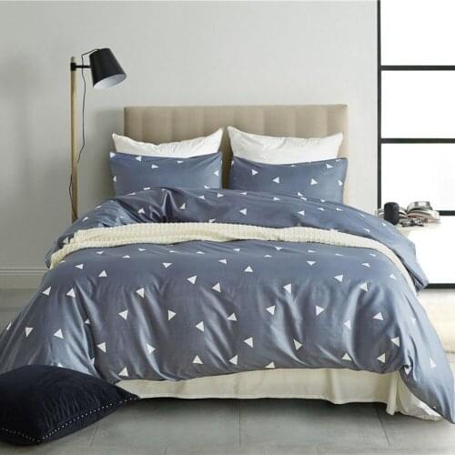 Modern Simple Style King Size Bedding Set Bedclothes Geometric Sanding Pillowcase Duvet Cover Sets Bedroom Home Textiles