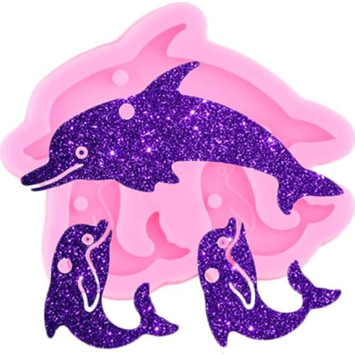 Super Glossy Dolphin Silicone Mold Epoxy Craft Keychain Molds Pendant Clay Resin Mould Jewelry Making Necklace Mould