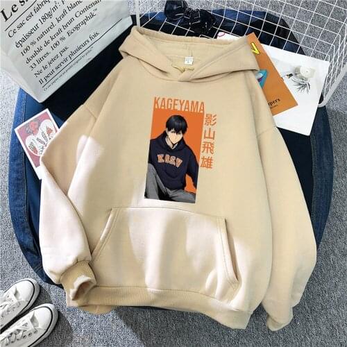 Anime Haikyuu Kageyama Tobio Printing Hoodie Sweatshirts Men Women Oversize Harajuku Pullovers Streetwear Korean Clothing
