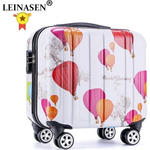 18 inches girl cartoon students Universal wheel trolley case child Travel luggage rolling suitcase women creative Boarding box