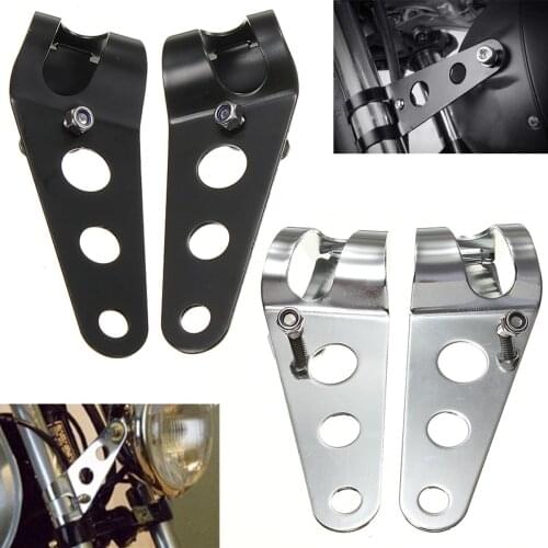 1 Pair 35mm-43mm Aluminum alloy Motorcycle Headlight Bracket Universal Mount Stand Support Motorcycle Accessories Black/Sliver