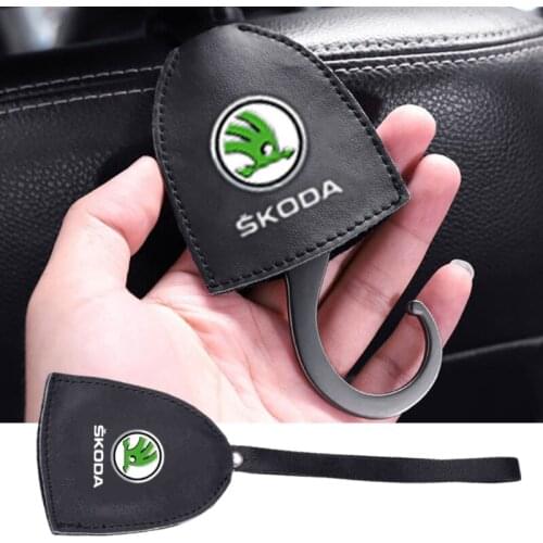 Car Seat Headrest Hanger Bag Hook Holder for For Skoda Logo Octavia Kamiq Rapid Spaceback Kodiaq Yeti Fabia Karoq Kodiak Superb