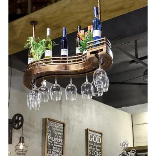 Bar wine rack wine rack hanging wine rack display creative tall wine bottle glass rack hanging upside down at home