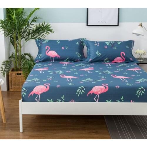 1 Pc 100% Polyester Printed Fitted Sheet Mattress cover bed sheet sheets elastic band single double queen mattress protector21