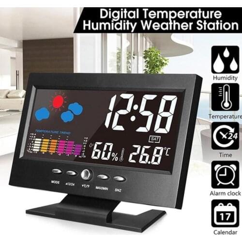 1pcs Clock Radio Electric Desktop Alarm Clock With Projection LCD Screen Sound Control Backlight Digital Home Decor Clock Radio