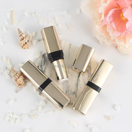 10/30/50pcs 12.1mm Empty Lipstick Tube in Gold Colour, DIY Lip Balm Tube Container,Square Lipstick Packing Bottles Top Quality