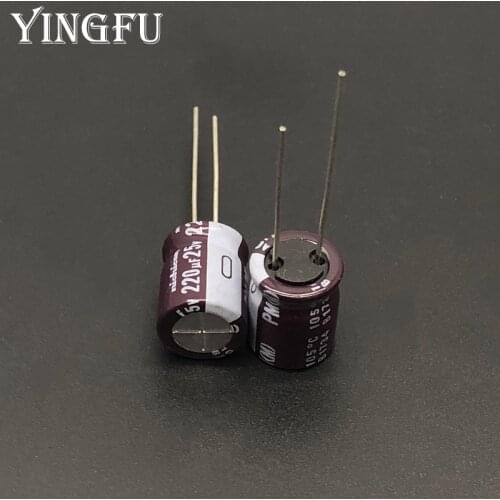 10Pcs/100pcs 220uF 25V NICHICON PM Series 10x12.5mm 25V220uF Low Impedance Aluminum Electrolytic capacitor