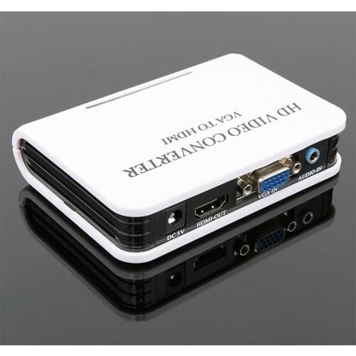 10pcs/lot 1080P HD VGA To HDMI Converter Audio in HDMI Out Connector Adapter VGA to HDMI Converter Adapter for Computer