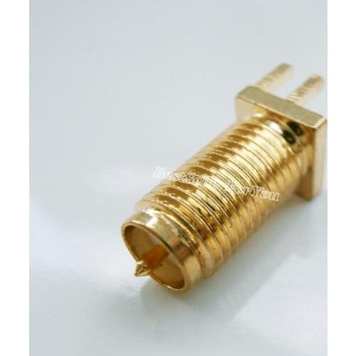 10Pcs RP-SMA Female Solder PCB Clip Edge Mount Straight RF Connector Lengthen 11mmBrass