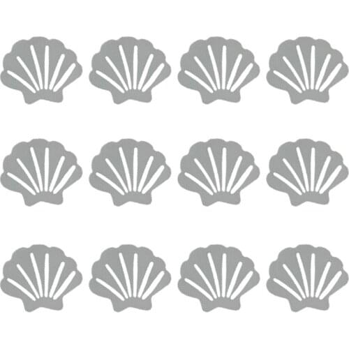 12 PCS Sticker Sea Shell Shape Safety Durable Elegant Anti-slip Stickers Non-slip Decals Bath Strips for Toilet Kitchen Bathroom