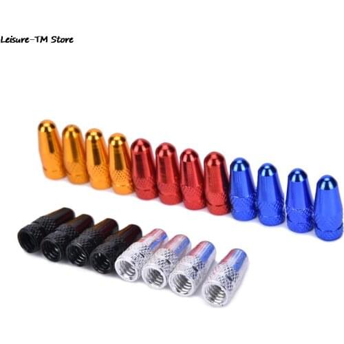 5PCS/Lot Aluminum material bicycle Presta Wheel Rim Tyre Stem Air Valve Caps Dust Cover Useful