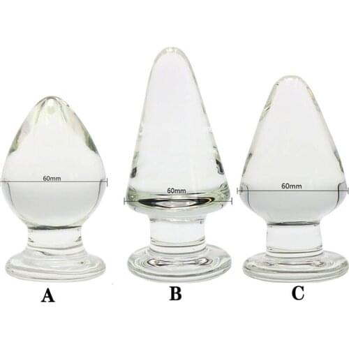 60mm Diameter Big Size Anal Expander Dilator Glass Anal Plug G Spot Stimulator Anus Masturbator Sex Toys Erotic Adult Ass Plug