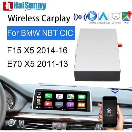 Wireless Carplay Decoder Support Android Auto Multimedia Reverse Camera Adapter For BMW CIC NBT 2011-2013-2016 X5 F15 E70