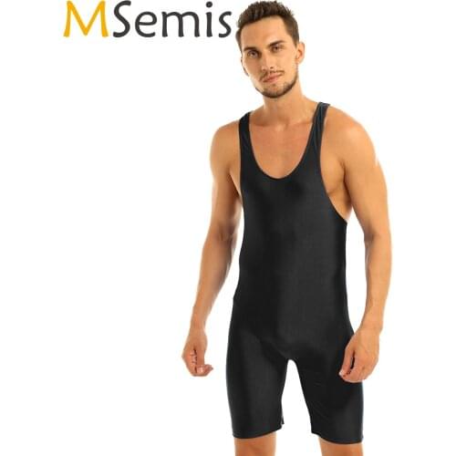 Mens Body suit Underwear Modified Wrestling Tight Bodysuit Bodystocking for Men One-piece Sleeveless Solid Shorts Singlet Boxer