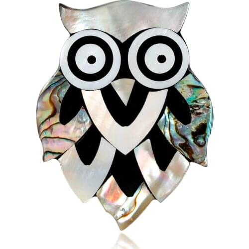 2019 New Cute Trendy Simple Vintage Shell Owl Bird Brooch Pin for Girl Women Fashion Corsage Jewelry Accessories