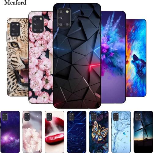 For Samsung A31 Case Black Bumper Silicone TPU Soft Phone Cover For Samsung Galaxy A31 A315G SM-A315F A 31 Case Cartoon Funda