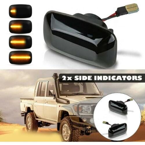 Dynamic AmberABS+PC+LED Light For Toyota Land Cruiser 70 80 100 Series 2x Dynamic Side Marker LED Signal Light