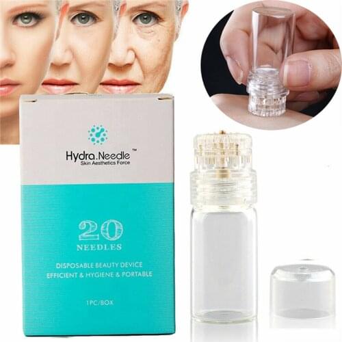 FDA Hydra 20 Pin Micro Needle Titanium Tips Derma Needles Skin Care Anti Aging Whiten Bottle Stamp Serum Injection Reusable