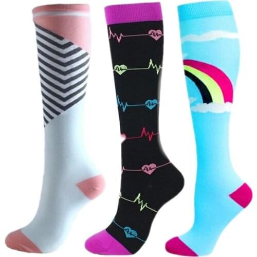 Compression Socks Fit For Rugby Basketball Golf Hiking Running For Varicose Veins Anti Fatigue Pain Relief Travel Cycling Socks