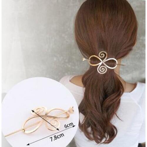 Korean Exquisite Women Hair Clips Lady Long Hair Slide Clip Metal Hairpins Barrette Shawl Pin Bun Holder Hair Accessories